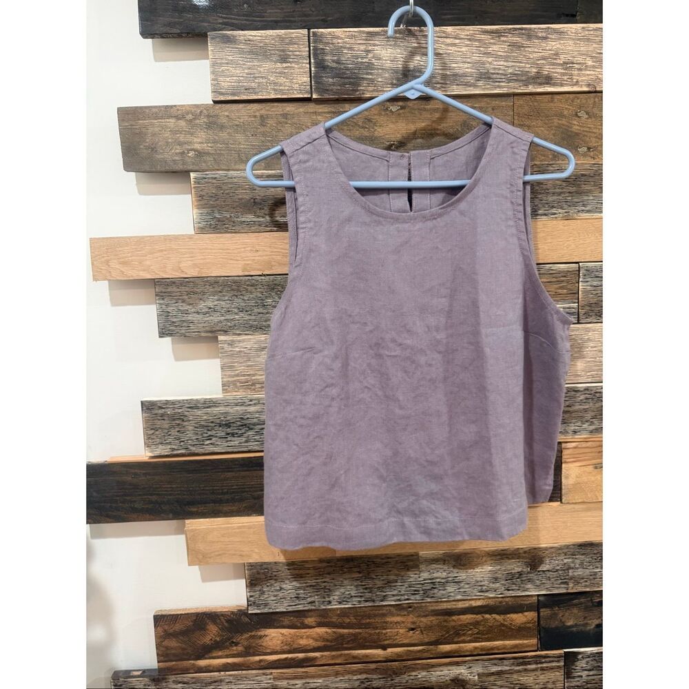 NotPerfectLinen new linen sleeveless Bay top caffe mocha size M/L